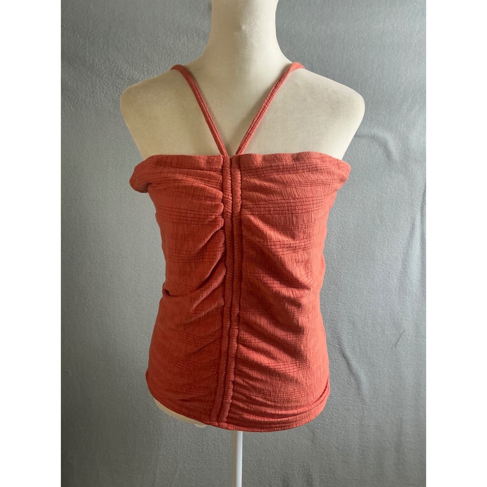 Anthropologie Pilcro‎ Top Women's Large Coral Ruched Strapless NWT